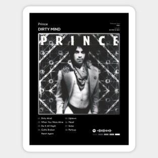 Prince - Dirty Mind Tracklist Album Sticker